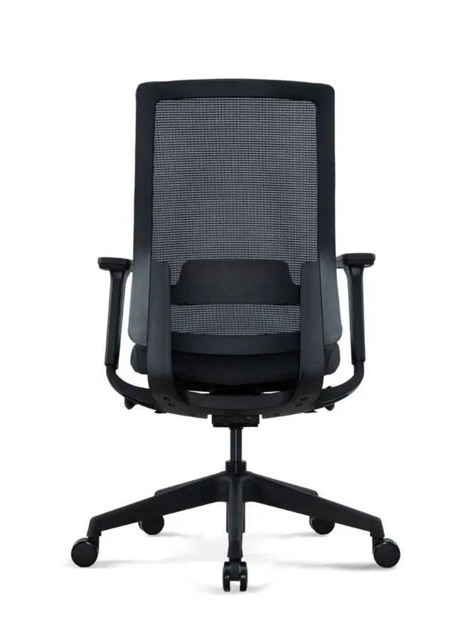 High Back Ergonomic Office Chair with Removable Headrest and 3D Armrests - Mesh & Fabric Seat