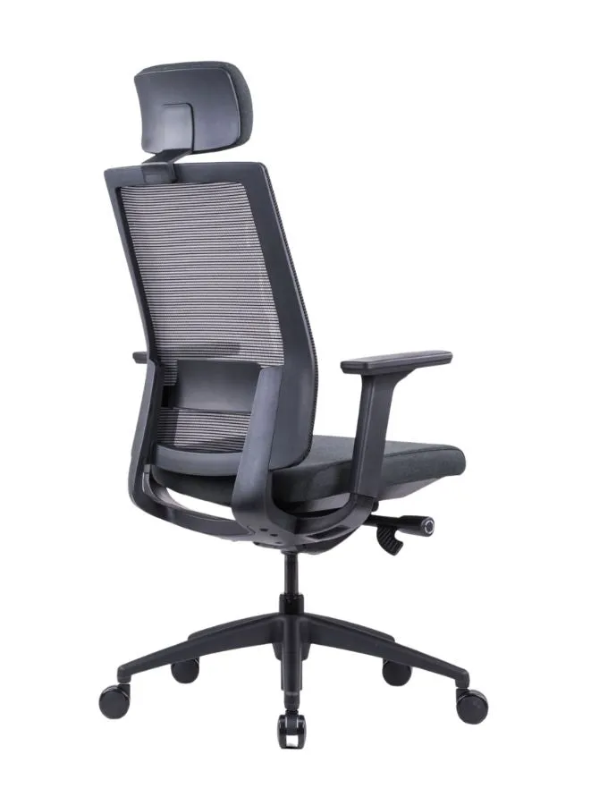 High Back Ergonomic Office Chair with Removable Headrest and 3D Armrests - Mesh & Fabric Seat