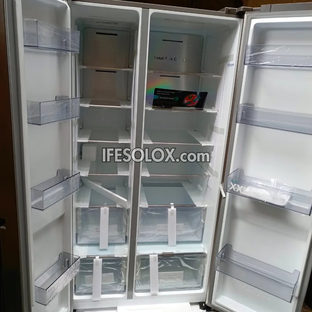 Hisense RC-87WS 634L Side by Side Refrigerator with Smart Inverter   1 Year Warranty - Brand New