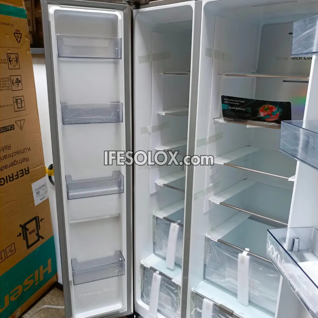 Hisense RC-87WS 634L Side by Side Refrigerator with Smart Inverter   1 Year Warranty - Brand New
