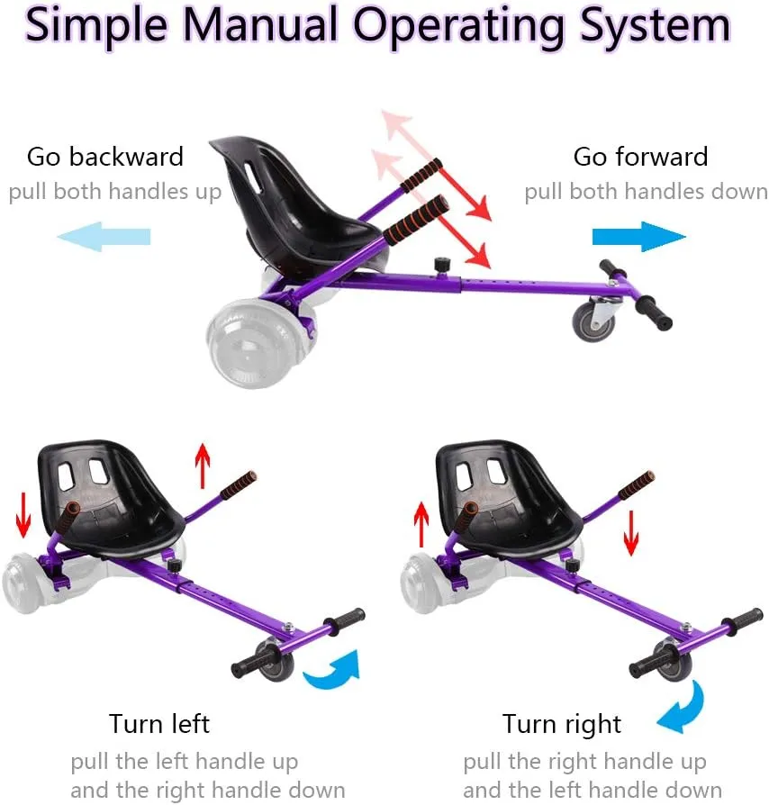 Hoverboard Seat Attachment for 6.5-10 Hover Board, Buggy Go Kart Conversion Kit, Accessory for Self Balancing Scooter, Hoverboards Go-Cart for Kids or Adults