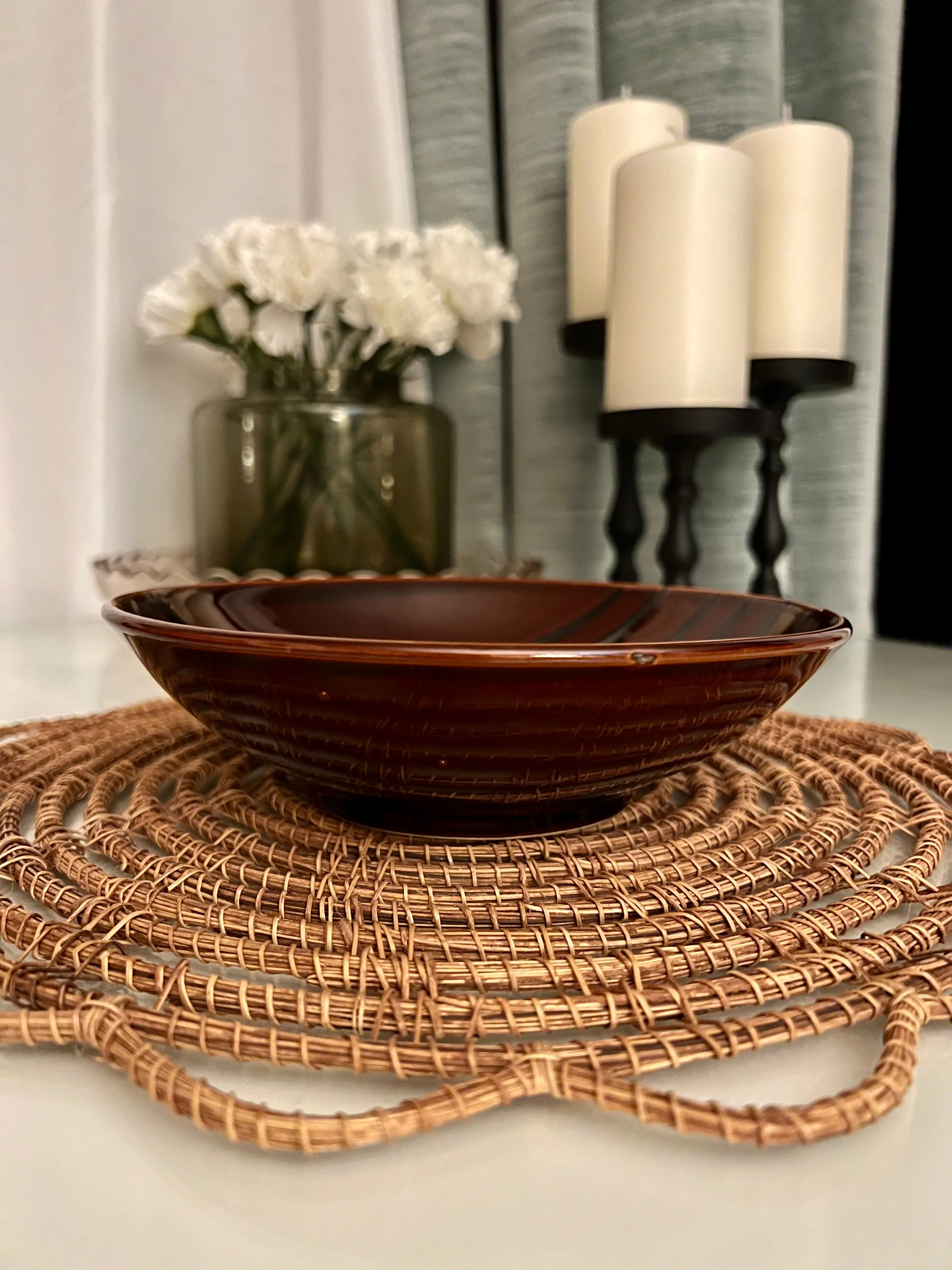 Joseph Abboud Stoneware Mahogany 4048 Bowl 2005 (Discontinued)