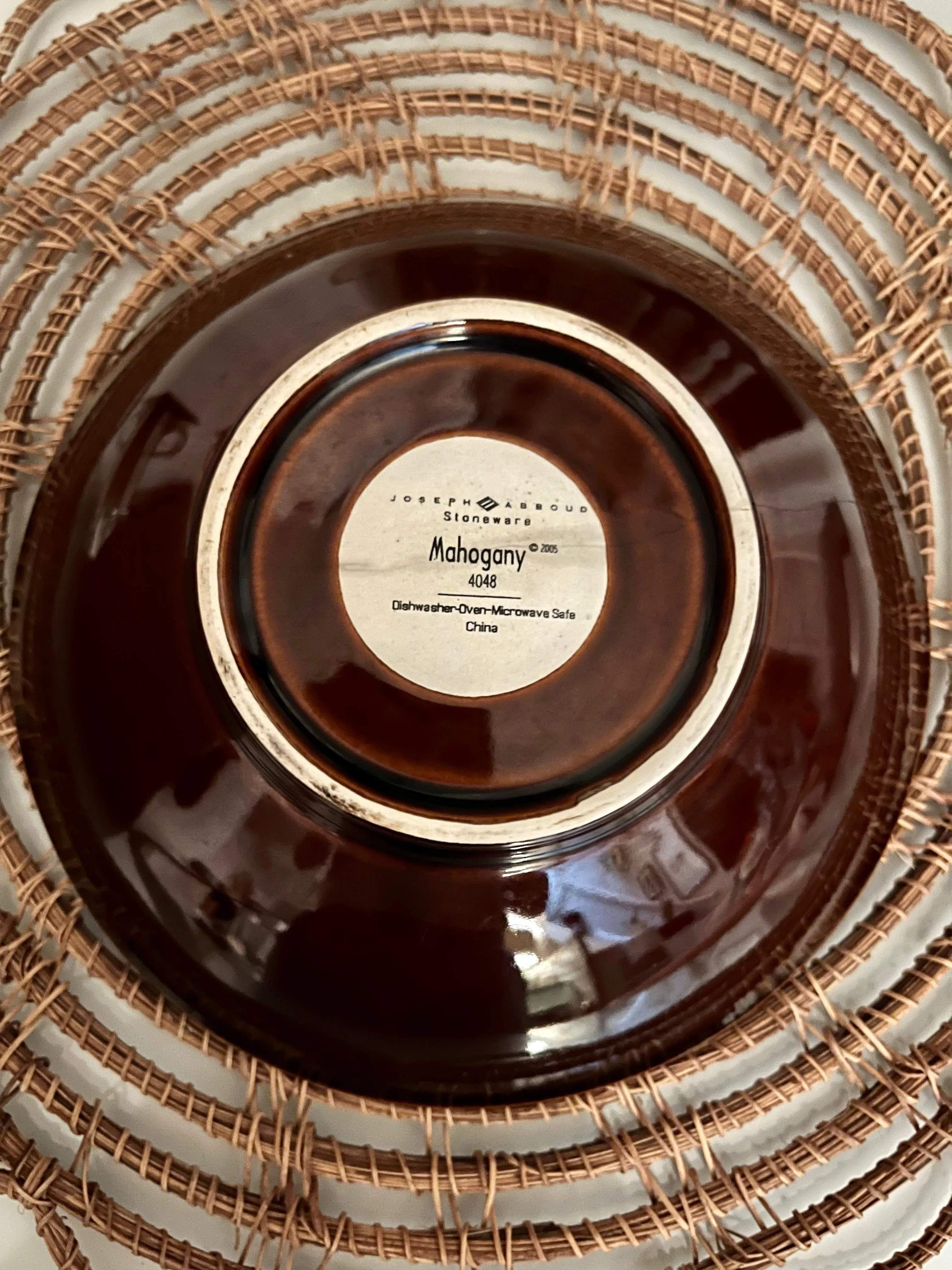 Joseph Abboud Stoneware Mahogany 4048 Bowl 2005 (Discontinued)
