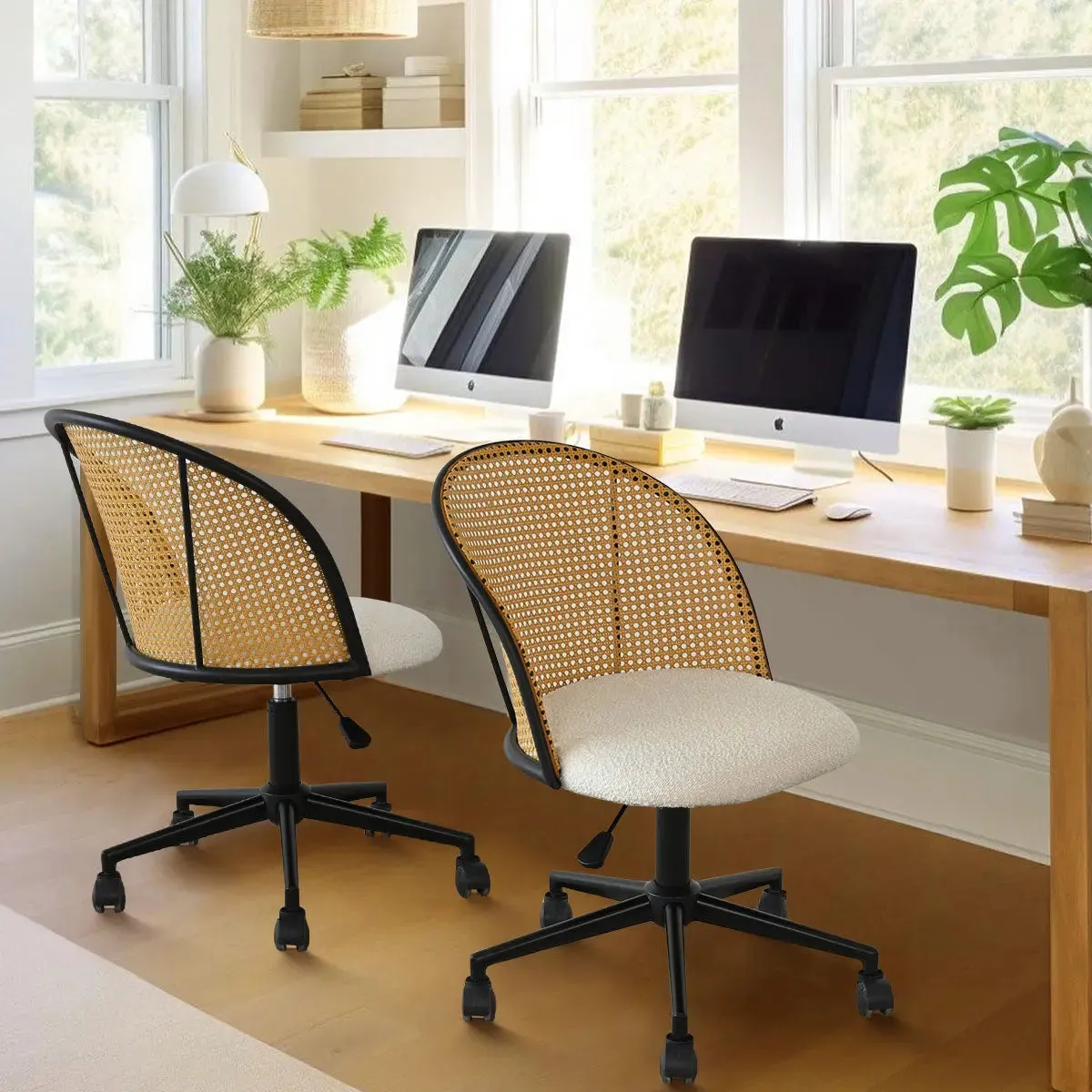 Jules Rattan Swival Adjustable Office Chair (1-Piece)