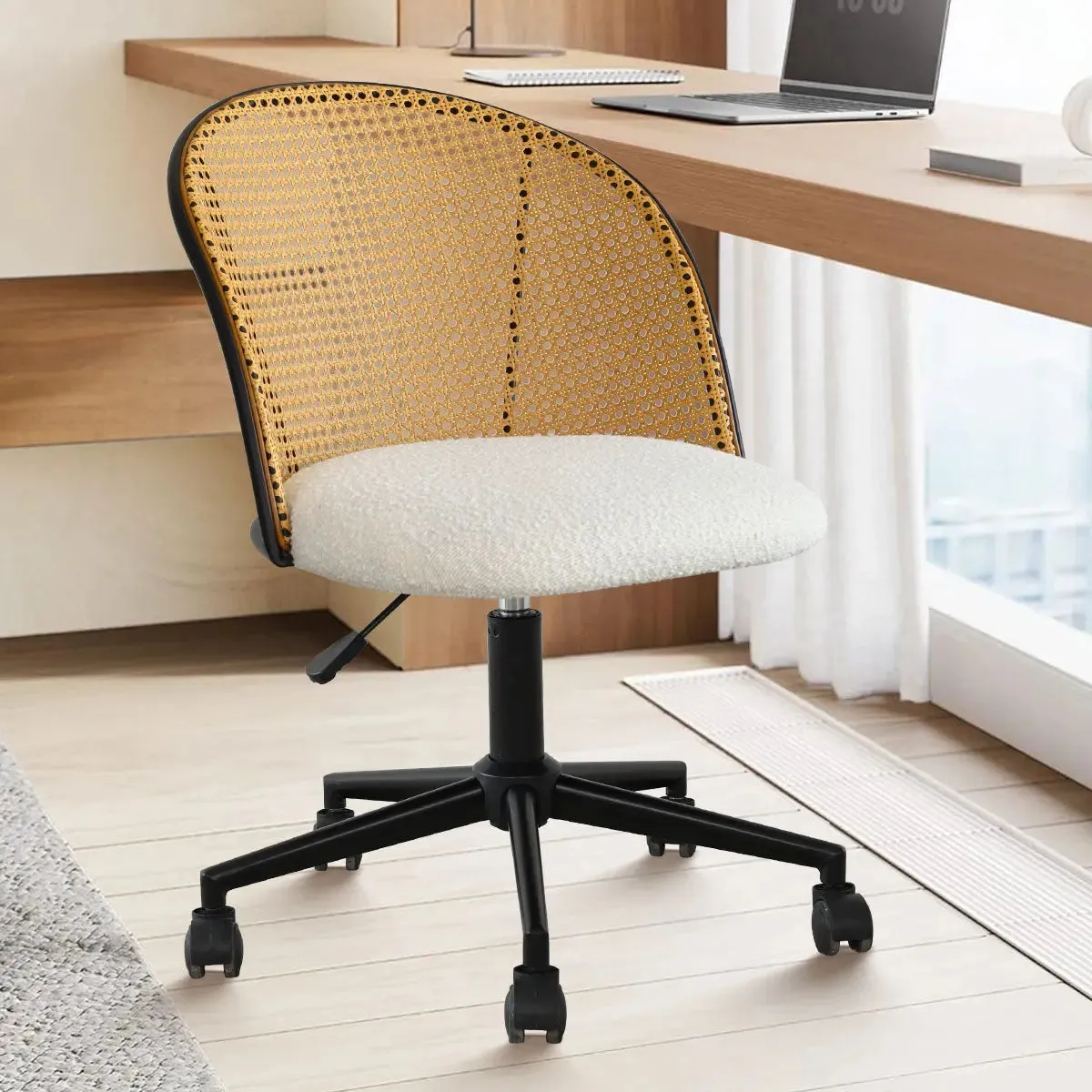 Jules Rattan Swival Adjustable Office Chair (1-Piece)