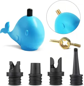 kingsea SUP Pump Adaptor, Inflatable Paddle Board Pump Adapter with 4 Air Valve Nozzles, for Inflatable Boat, Stand Up Paddle Board,Inflatable Bed, Compressor Air Valve Converter