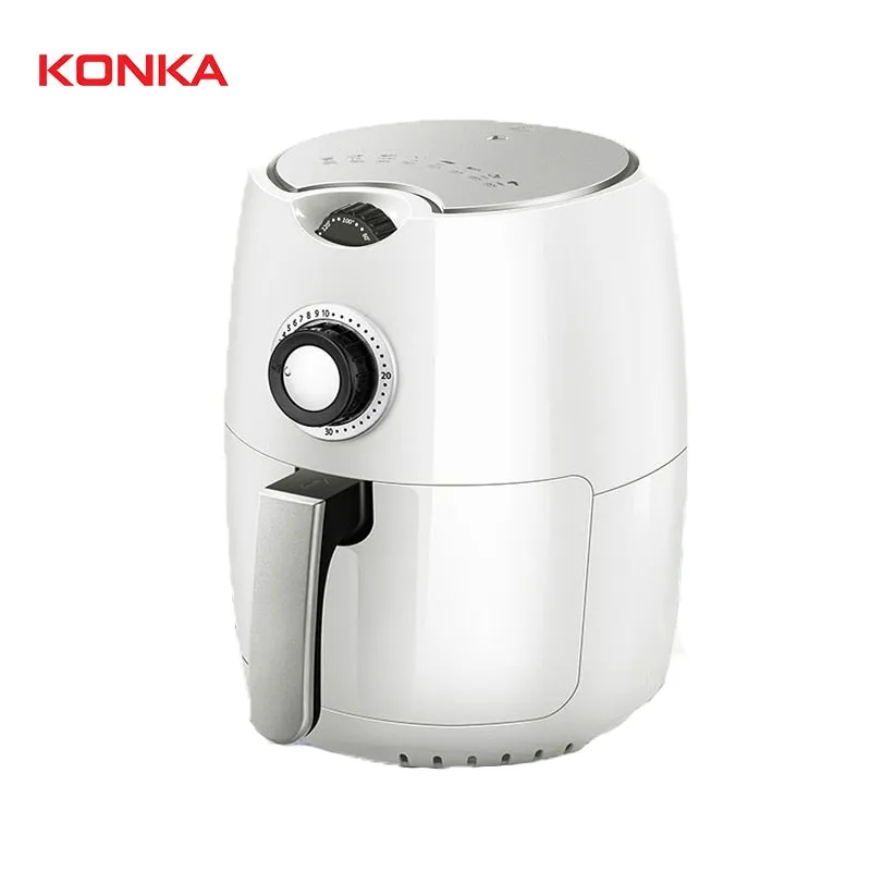 KONKA Electric Air Fryer No Oil White 2.2L Health Deep Fryer 7 Modes Cooker Easy to Clean for Potatoes Pizza Chicken 1-2 Persons