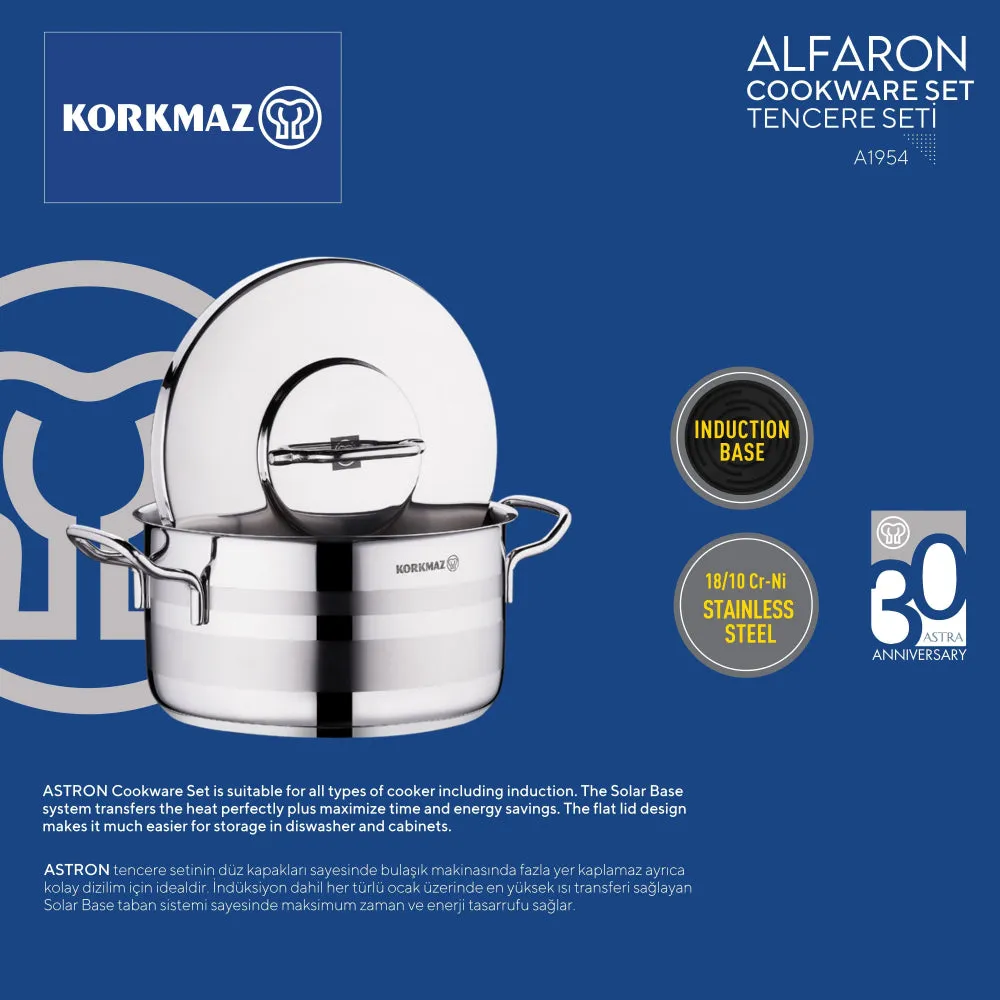 Korkmaz Alfaron 7 pcs  Induction Base Cookware Set