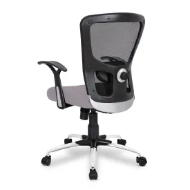 Kuber Industries Ergonomic Office Chairs for Work from Home | Comes with Manual Height Adjustable, Armrest & Adjustable 2D Lumbar Support | Comfy Study Chair for Students with Wheels | Black