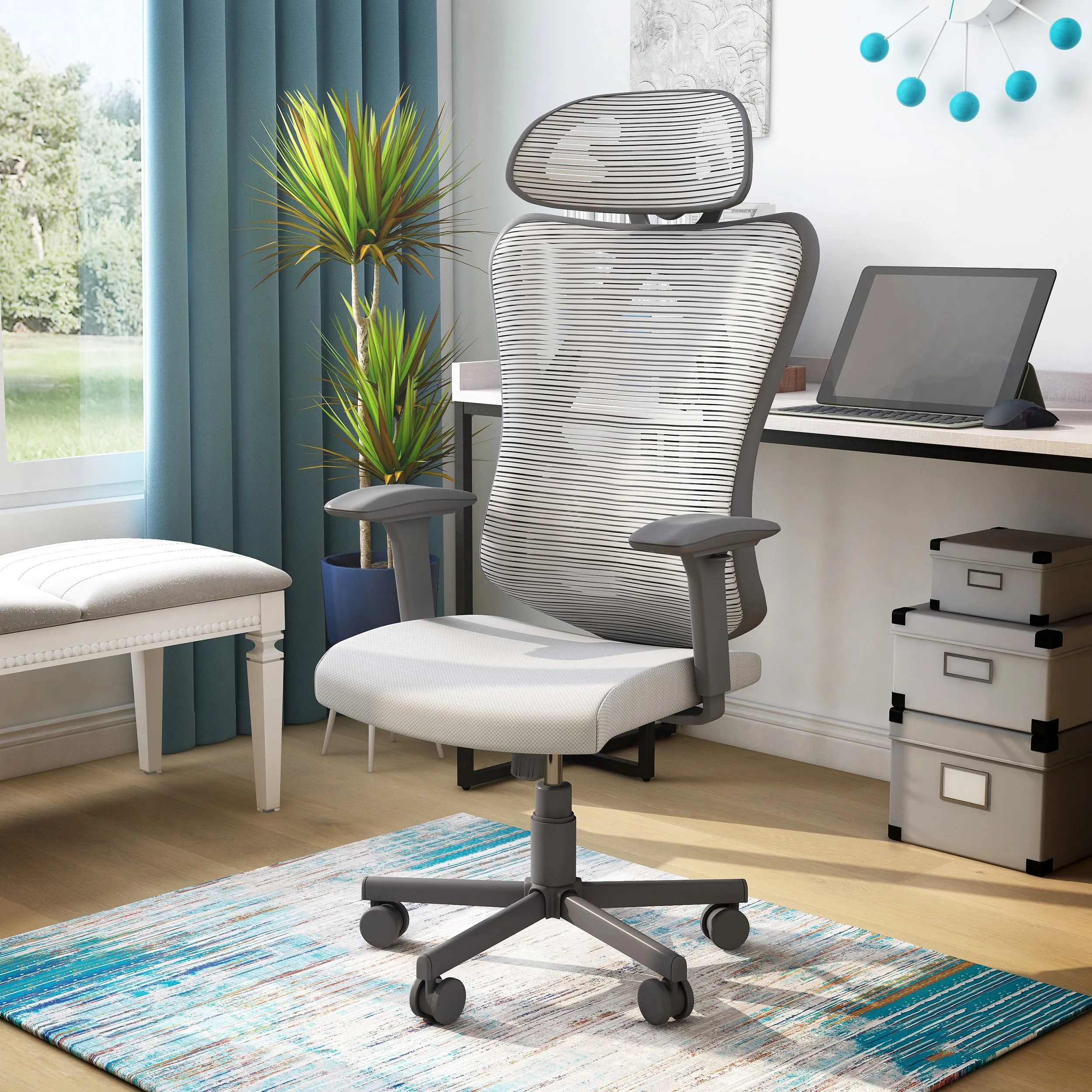 Leysdown Contemporary Ergonomic Swivel Mesh Office Chair