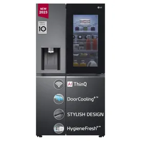 LG GL-X257AMCX 635 L Frost-Free Inverter Wi-Fi InstaView Door In Door UVnano Side-By-Side Refrigerator with Water Dispenser (Matte Glass, Door Cooling  with Hygiene Fresh)