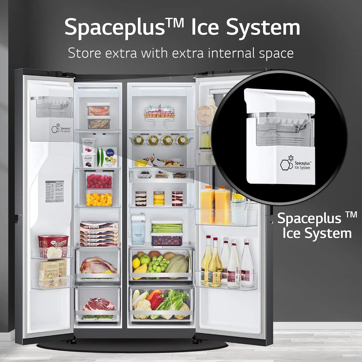 LG GL-X257AMCX 635 L Frost-Free Inverter Wi-Fi InstaView Door In Door UVnano Side-By-Side Refrigerator with Water Dispenser (Matte Glass, Door Cooling  with Hygiene Fresh)