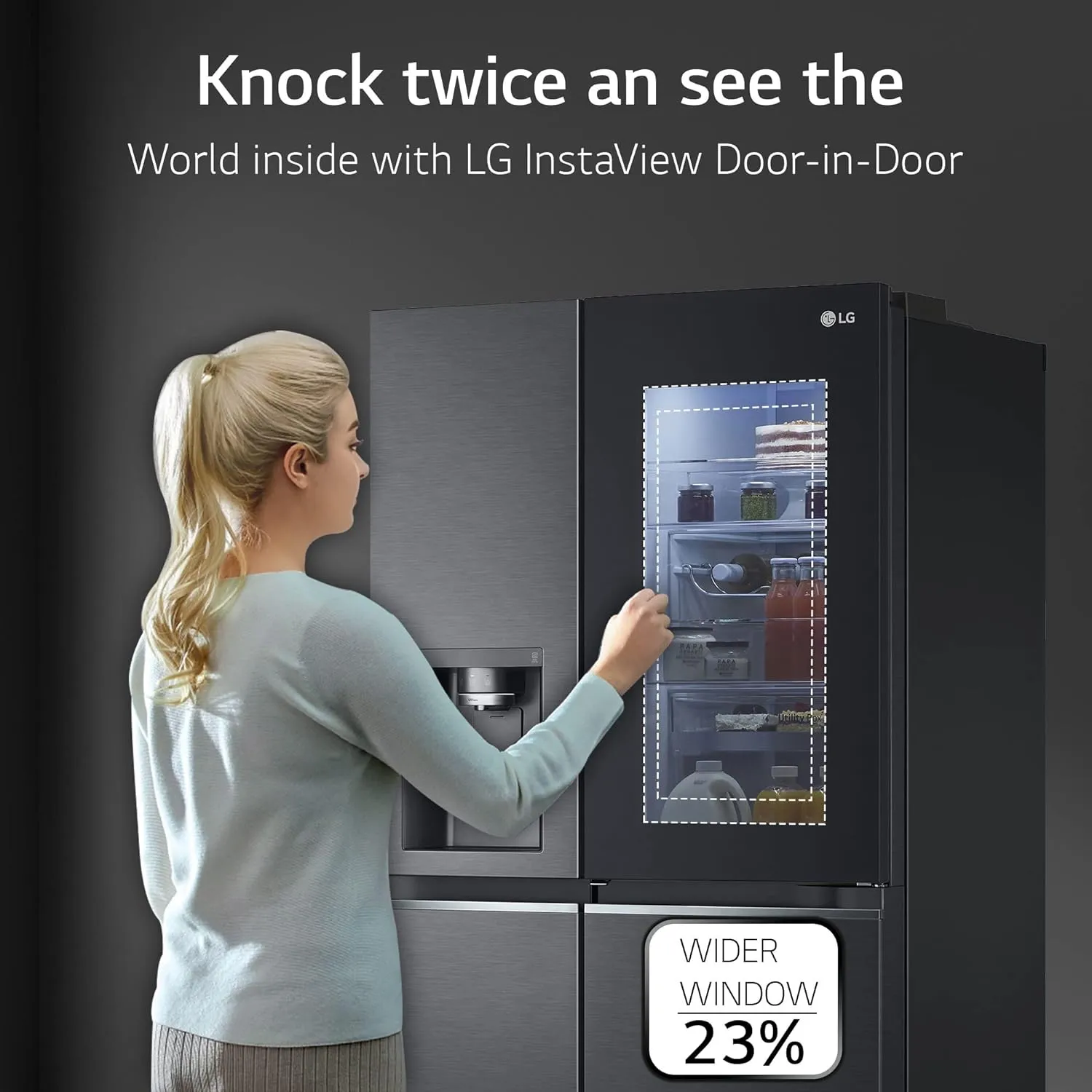 LG GL-X257AMCX 635 L Frost-Free Inverter Wi-Fi InstaView Door In Door UVnano Side-By-Side Refrigerator with Water Dispenser (Matte Glass, Door Cooling  with Hygiene Fresh)