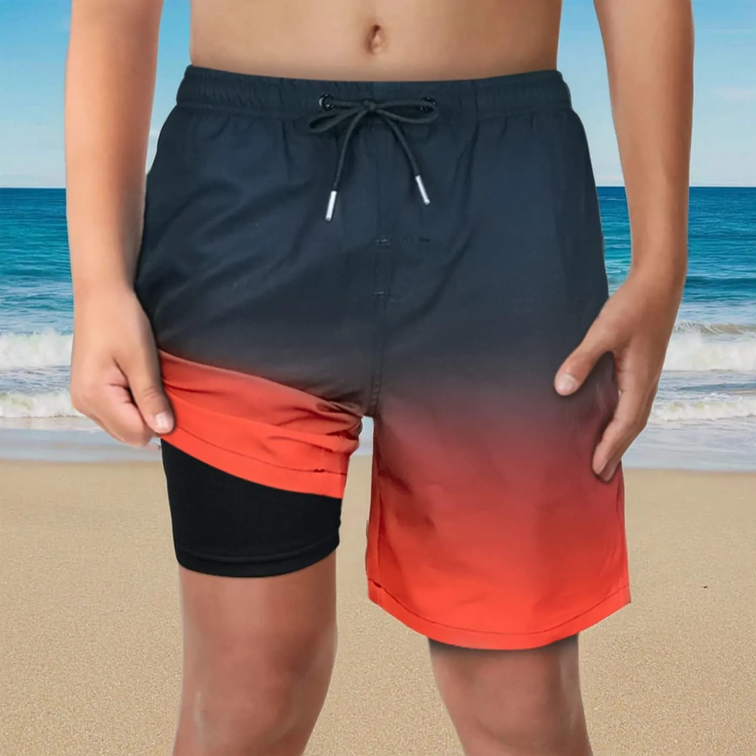 LUCOWEE Boys Swim Bathing Trunks Soft Compression Liner no-Chafing Swimming Shorts Quick Dry Light UPF 50  Quality Swimsuit