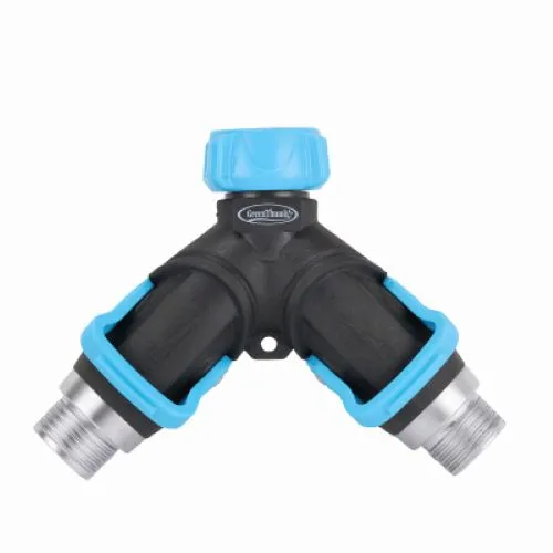 Melnor 356GTDI 2-Way Metal Faucet "Y" Splitter Connector With Lever Shut Offs - Quantity of 6