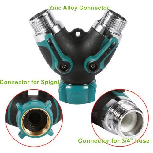Metal Garden 2 Way Y Hose Connector Hose Splitter