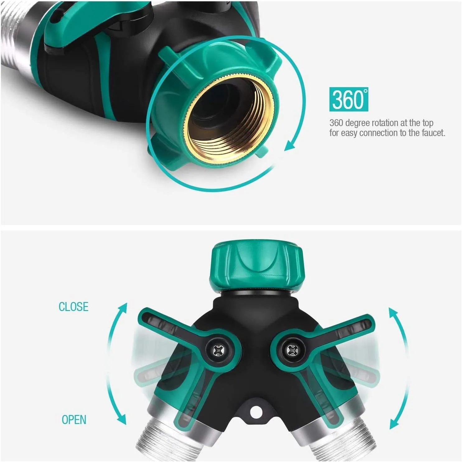 Metal Garden 2 Way Y Hose Connector Hose Splitter