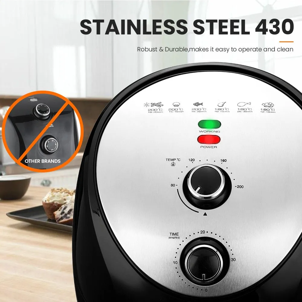 MIUI 5L/5.6QT Air Fryer with Mechanical Control, Hot Electric Oven Oilless Cooker wtih Large Capacity for Whole Chicken, 2022New