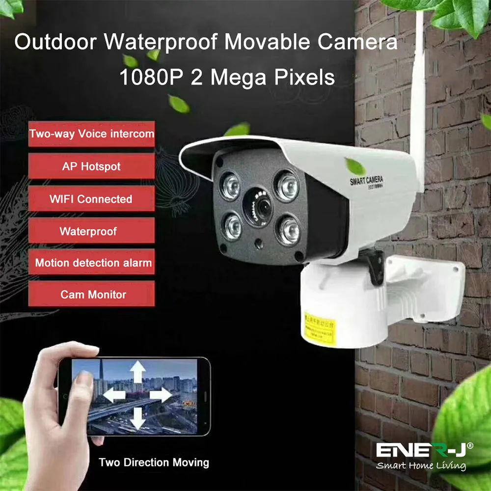Movable Outdoor Wireless WiFi 1080P IP Camera, 255 Degrees Horizontally, 60 Degrees Up and Down