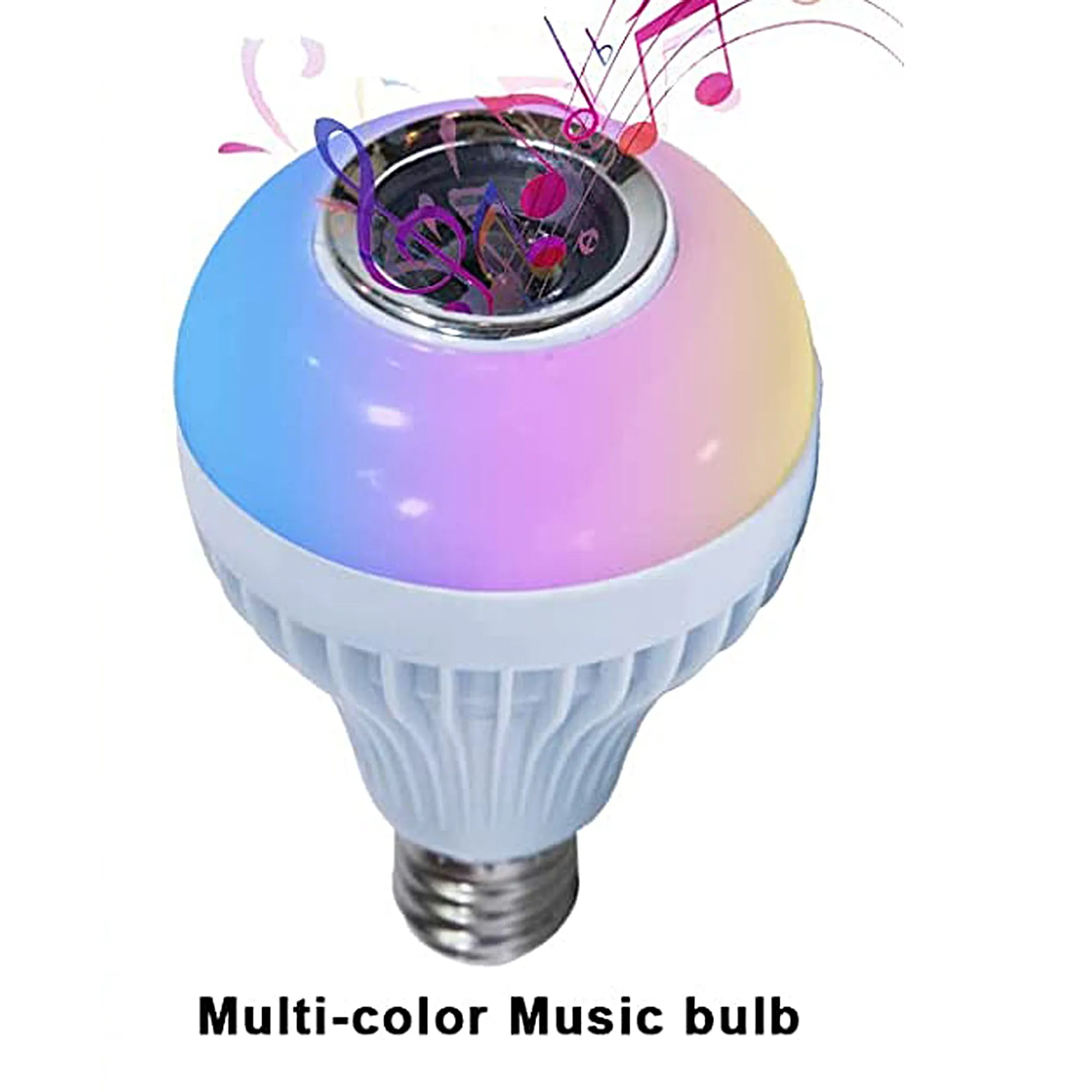Music LED Light Bulb with Built-in Bluetooth Speaker, E26 Base, Wireless Smart Bulb, RGB Color Changing Remote Control for Party