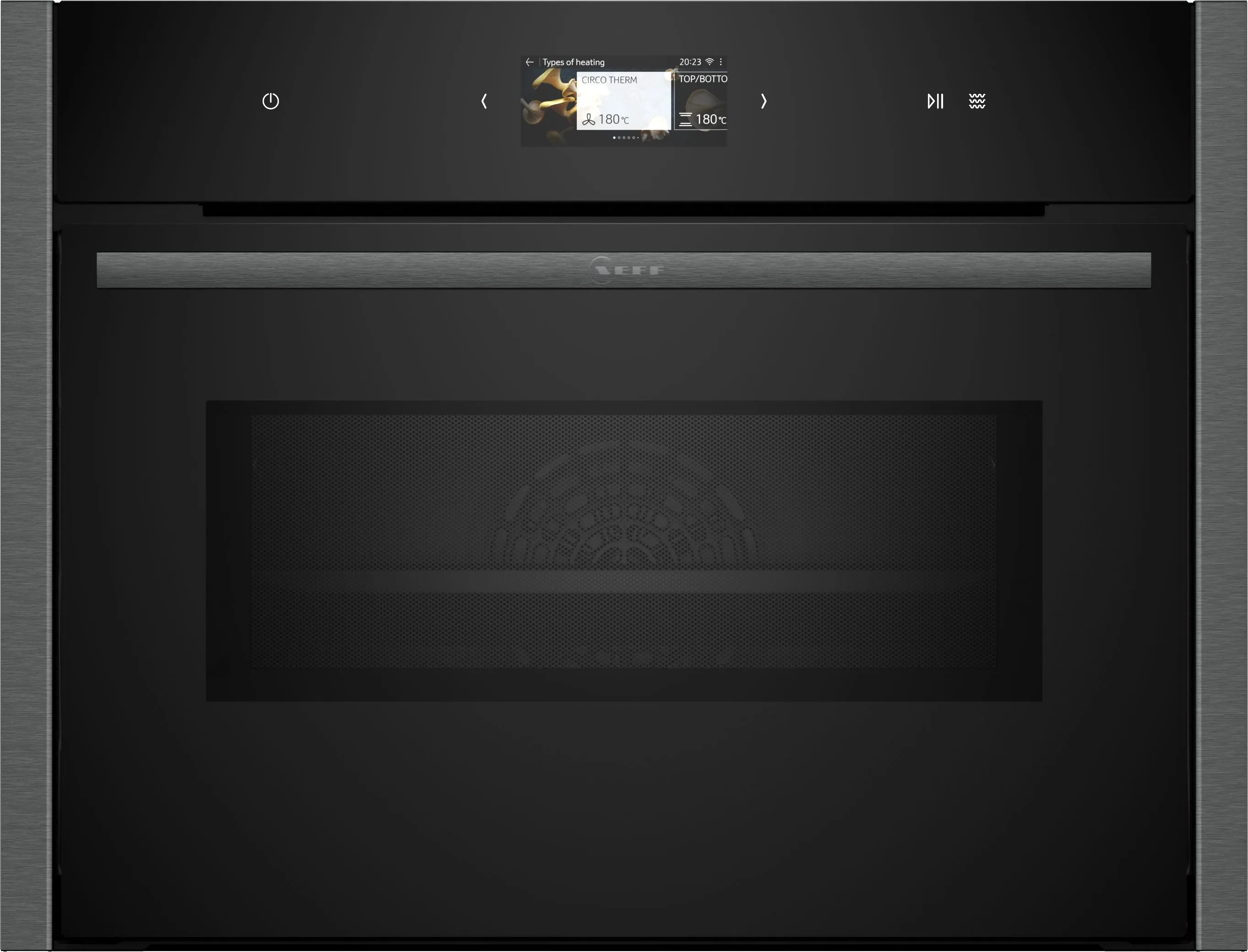 NEFF N90 C24MS71G0B Wifi Connected Built In Compact Electric Single Oven with Microwave Function - Graphite