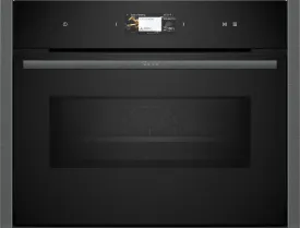 NEFF N90 C24MS71G0B Wifi Connected Built In Compact Electric Single Oven with Microwave Function - Graphite