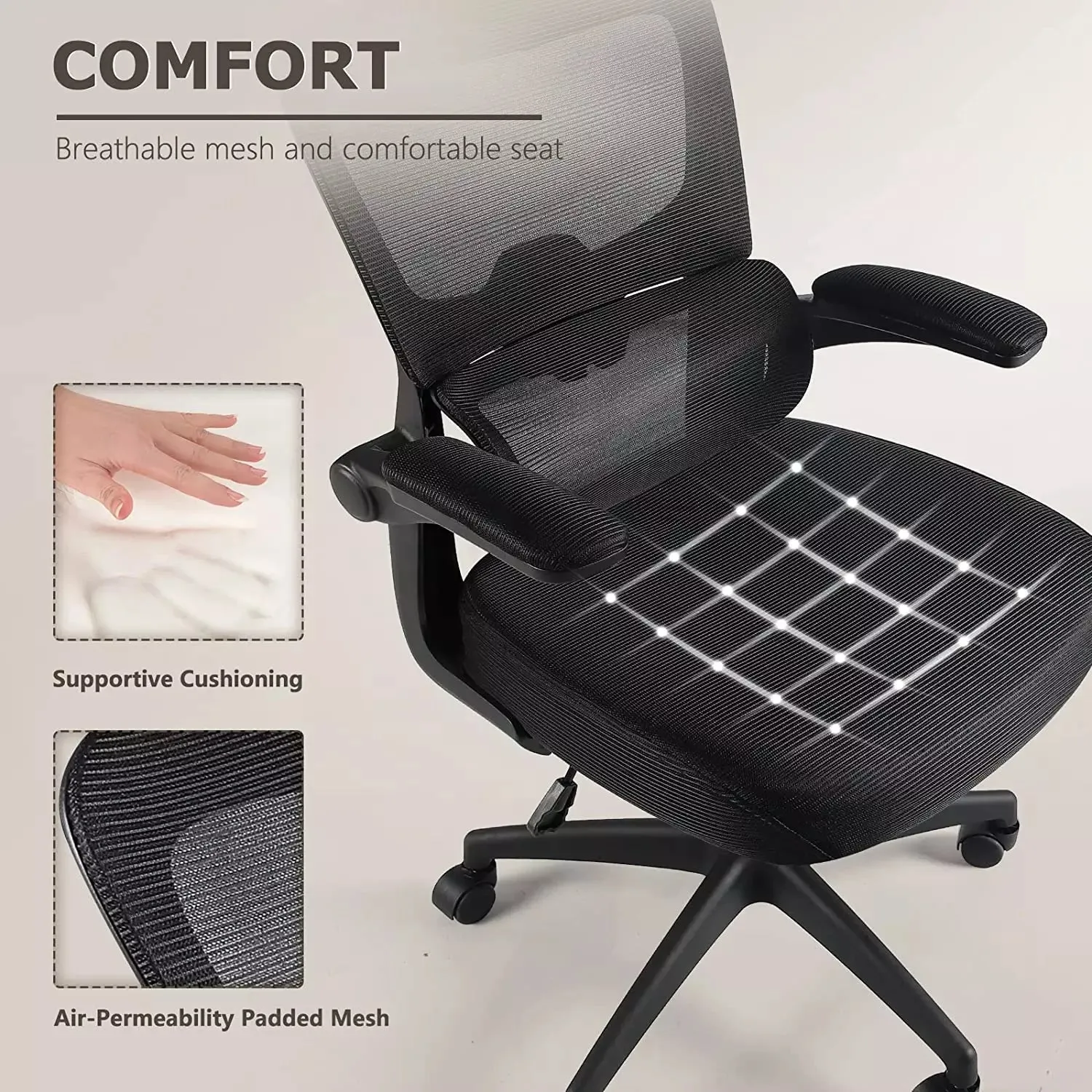 OFIKA Ergonomic Office Chair, High Back Mesh Desk Chair with Adjustable Headrest