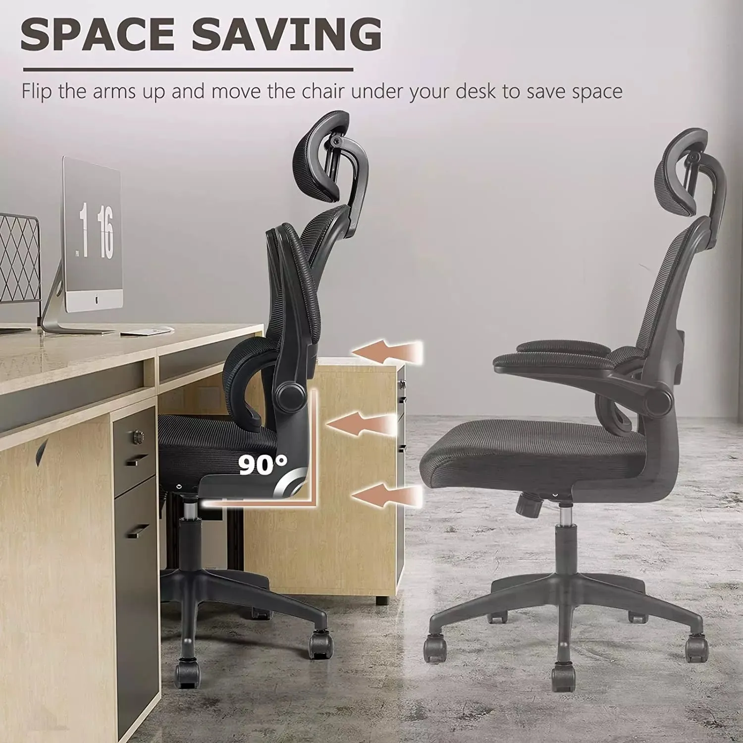OFIKA Ergonomic Office Chair, High Back Mesh Desk Chair with Adjustable Headrest