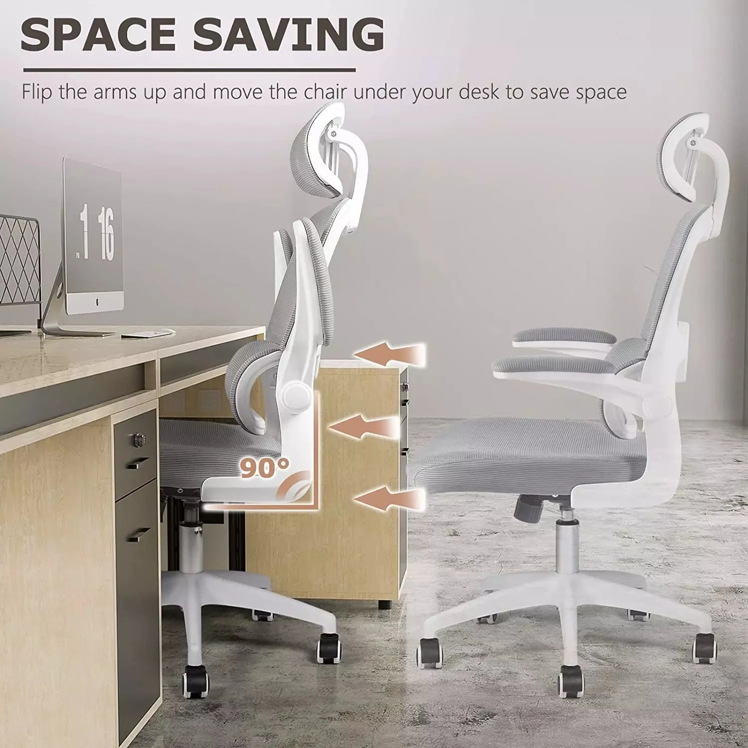 OFIKA Ergonomic Office Chair, High Back Mesh Desk Chair with Adjustable Headrest
