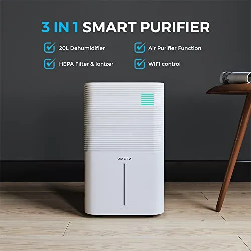 Ometa 20L/25L Dual Dehumidifier Air Purifier with HEPA Filter & IONISER
