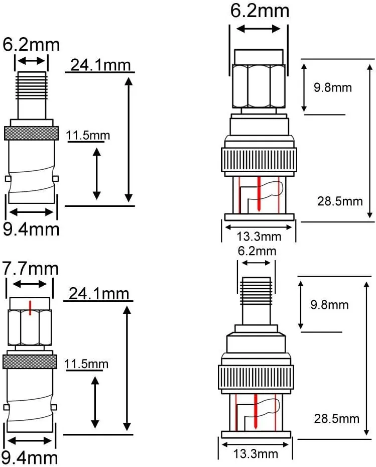 onelinkmore SMA to BNC Adapter Kits for SDR, Handheld Radios, Scanner, Walkie Talkie, Coaxial Adapter, 4 Pieces