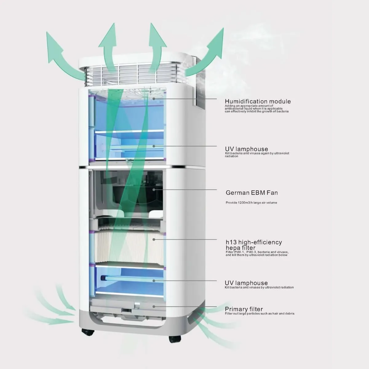 Professional Grade Air Purifier Pro-1200 (NDIS Discount Available)