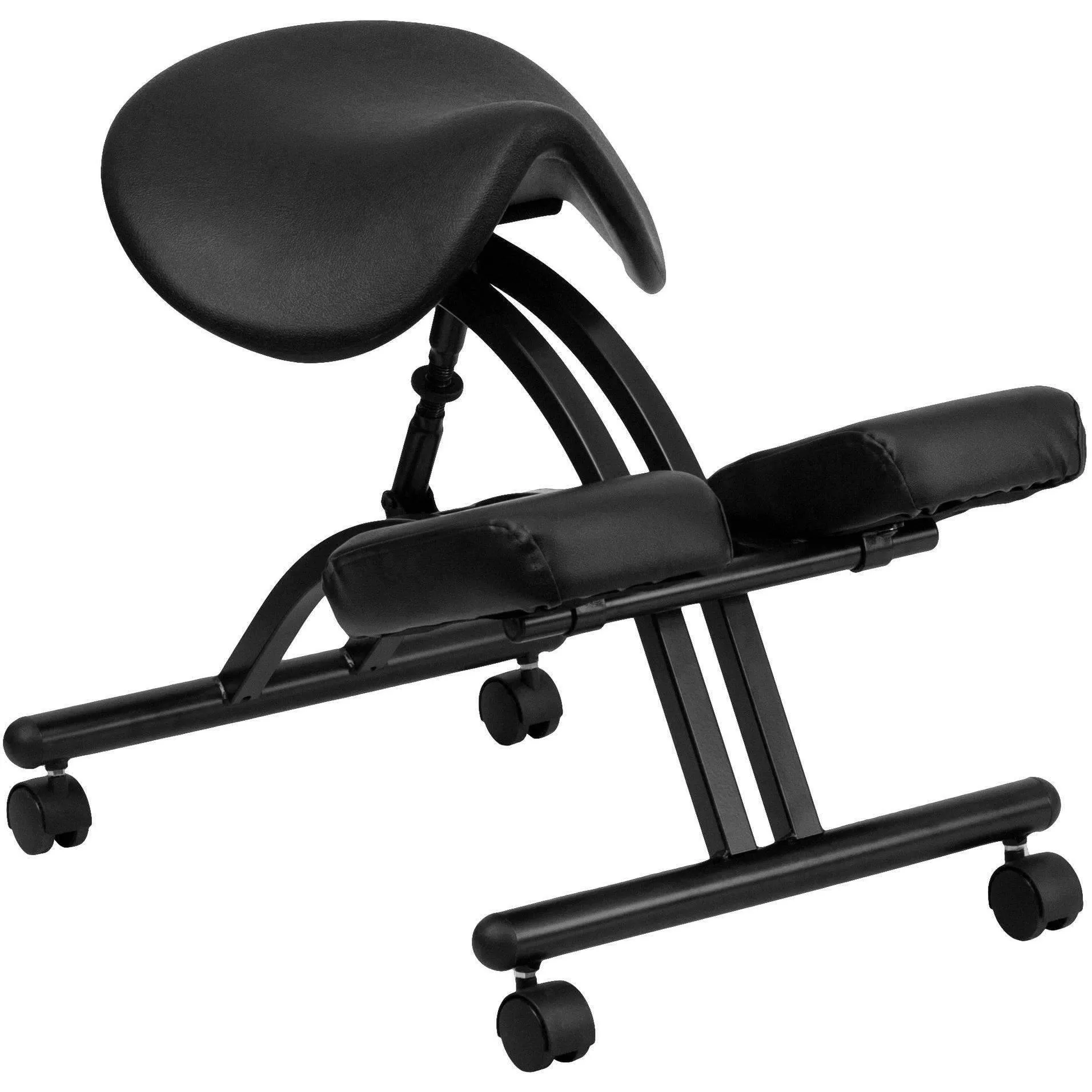 Sit Healthier Ergonomic Kneeling Chair with Black Saddle Seat