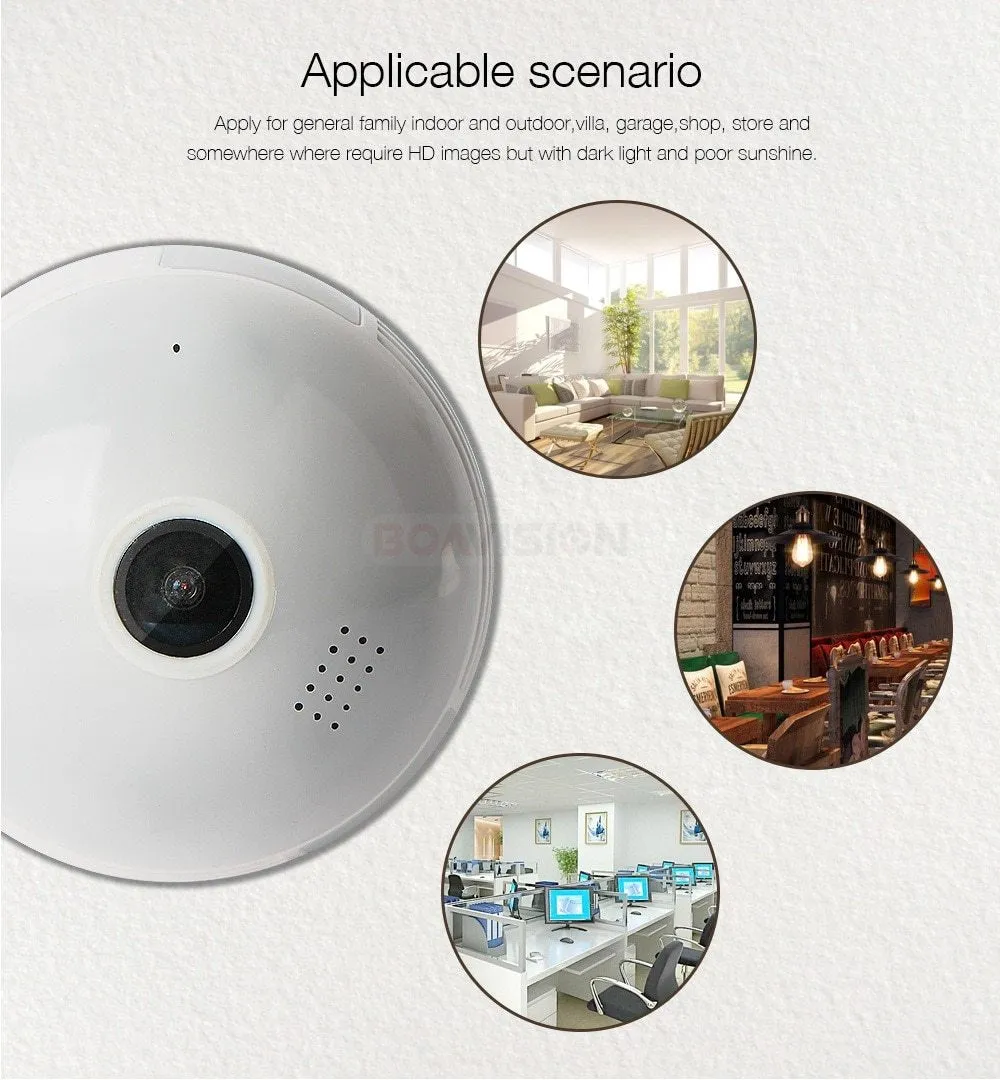 Small Wifi Camera Bulb for Home Security Wireless Camera Bulb
