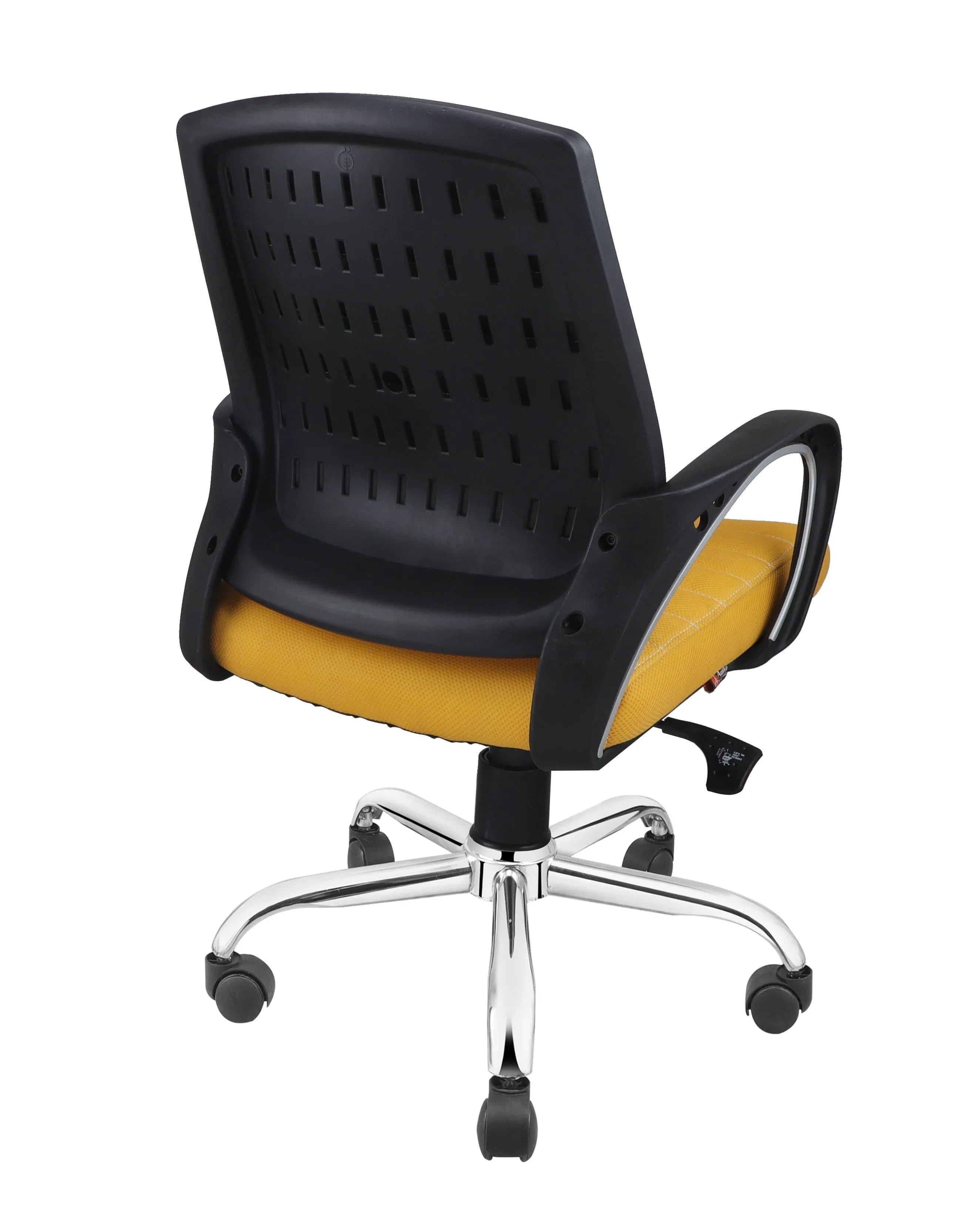 Smart Ergonomic Chair With Breathable Yellow Mesh Fabric
