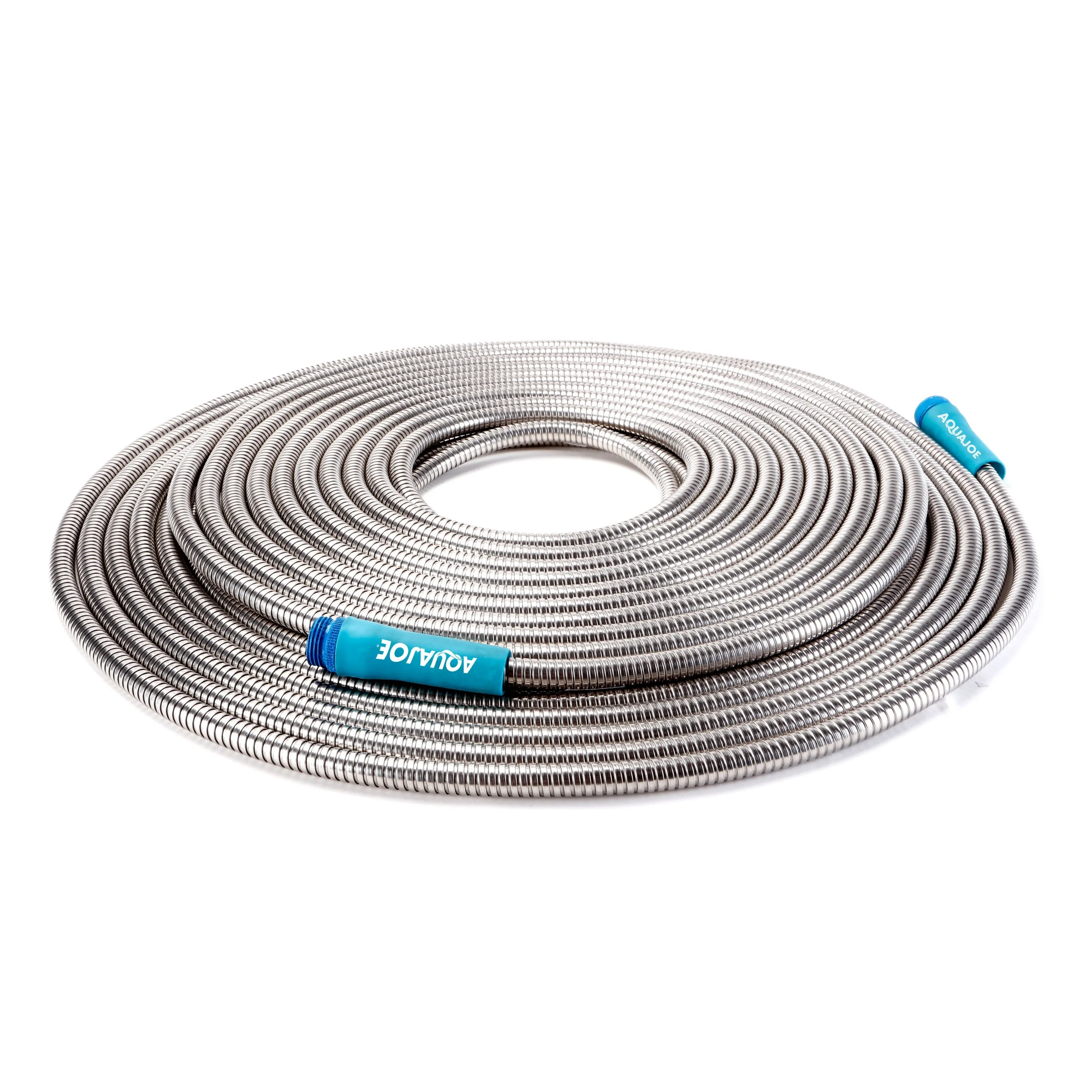 Sun Joe AJSGH100 Heavy-Duty Spiral Constructed Stainless Steel Garden Hose | 100-Feet | 1/2 in. Diameter