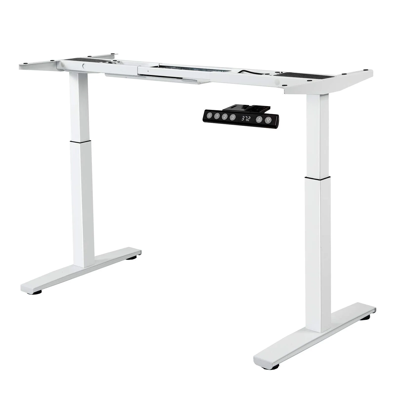 Tangkula Dual Motor Electric Standing Desk Frame, Height & Width Adjustable Motorized Sit Stand Desk Base