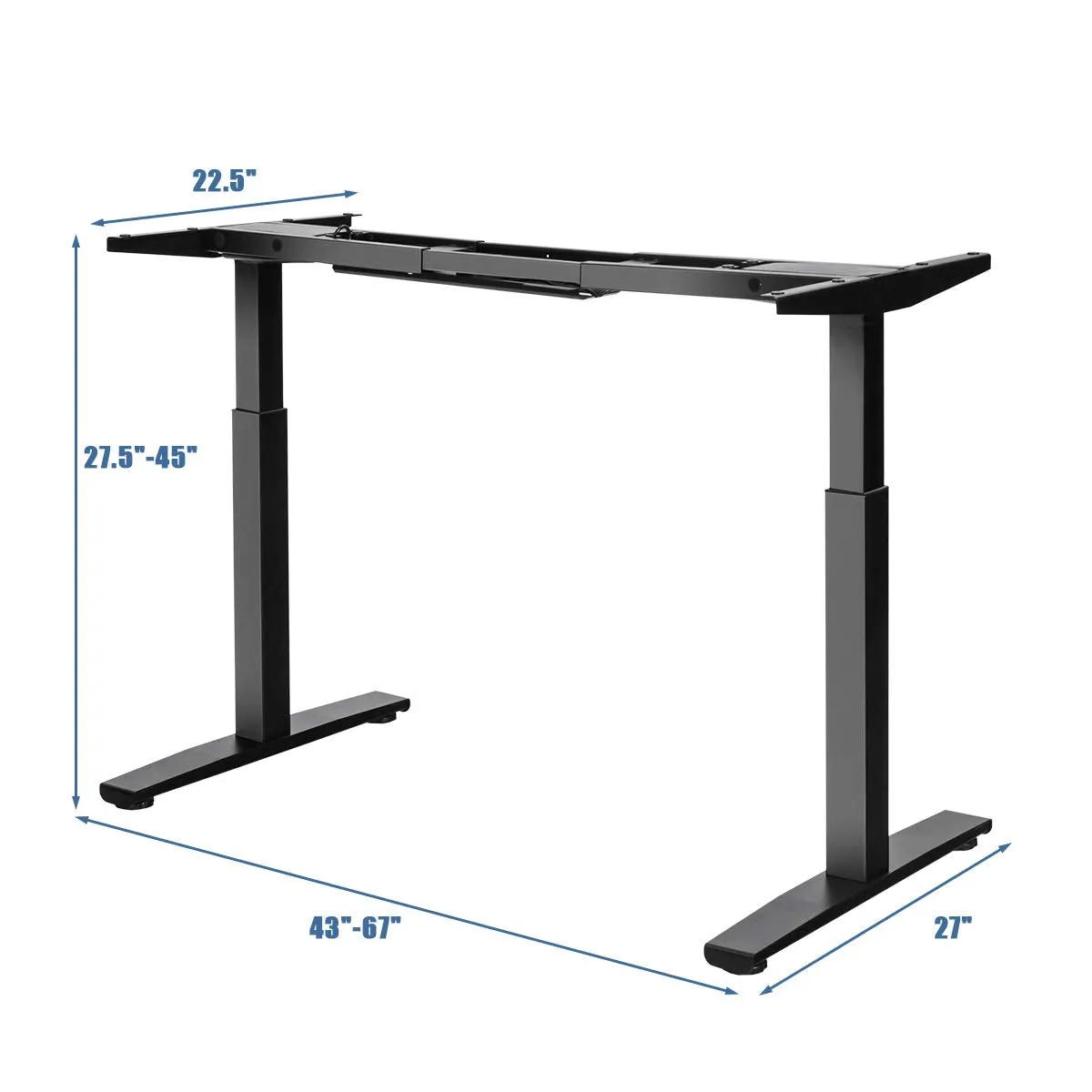 Tangkula Dual Motor Electric Standing Desk Frame, Height & Width Adjustable Motorized Sit Stand Desk Base