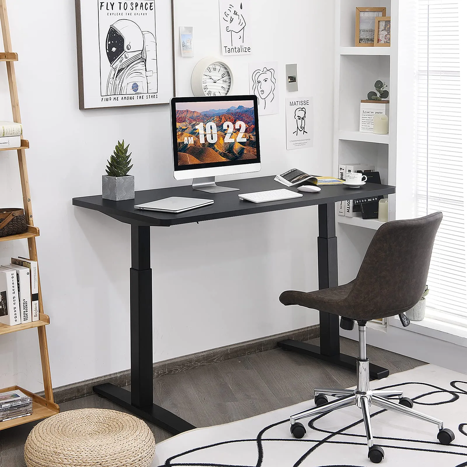 Tangkula Dual Motor Electric Standing Desk Frame, Height & Width Adjustable Motorized Sit Stand Desk Base