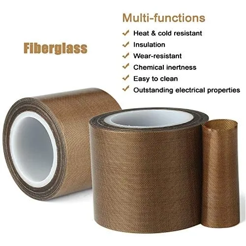 Teflon Fabric Tape, 3/4 Inch 30 Feet PTFE Tape for Vacuum Sealer Machine, Hand Impulse Sealers Insulation PTFE Coated Fiberglass Adhesive Tape Compatible with FoodSaver, Seal A Meal, Weston, Cabella