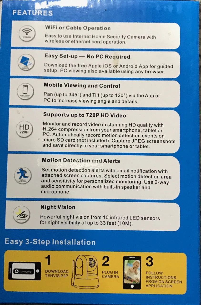 Tenvis IPROBOT 3 Wireless Network Camera