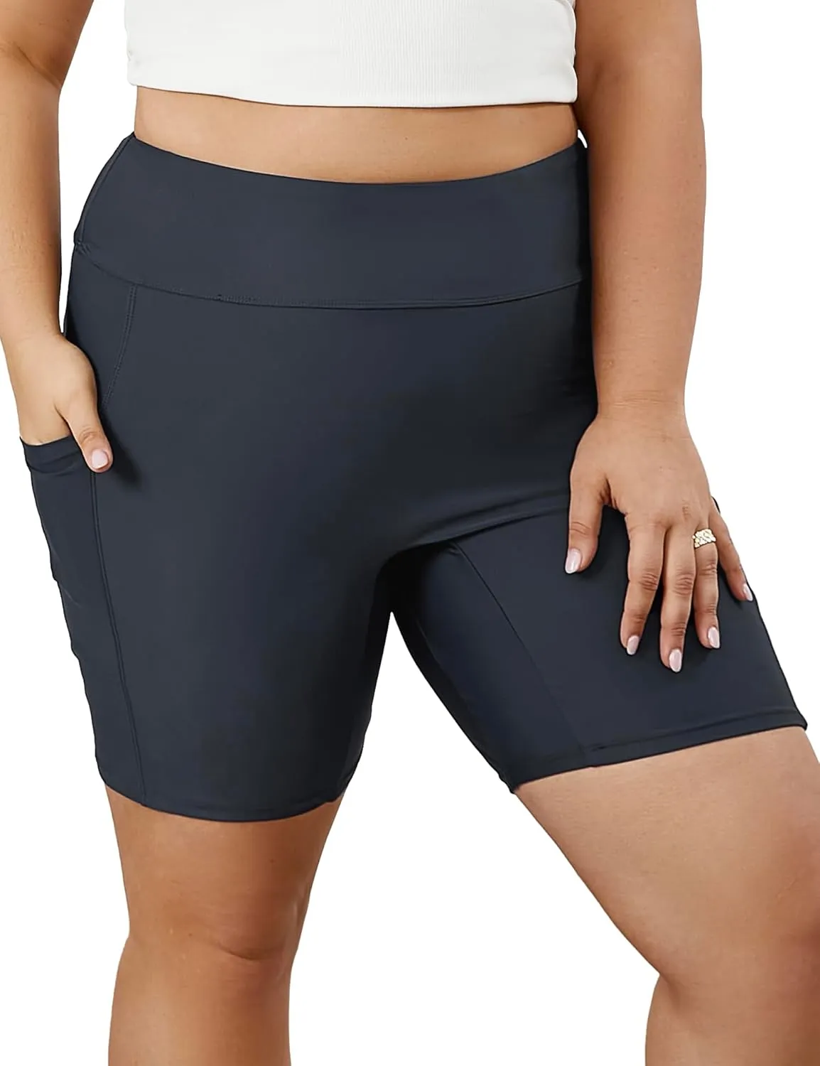 Tournesol Women's Plus Size Swim Shorts High Waisted Bathing Suit Bottoms Swimsuit Tankini Board Shorts Bikini with Pocket