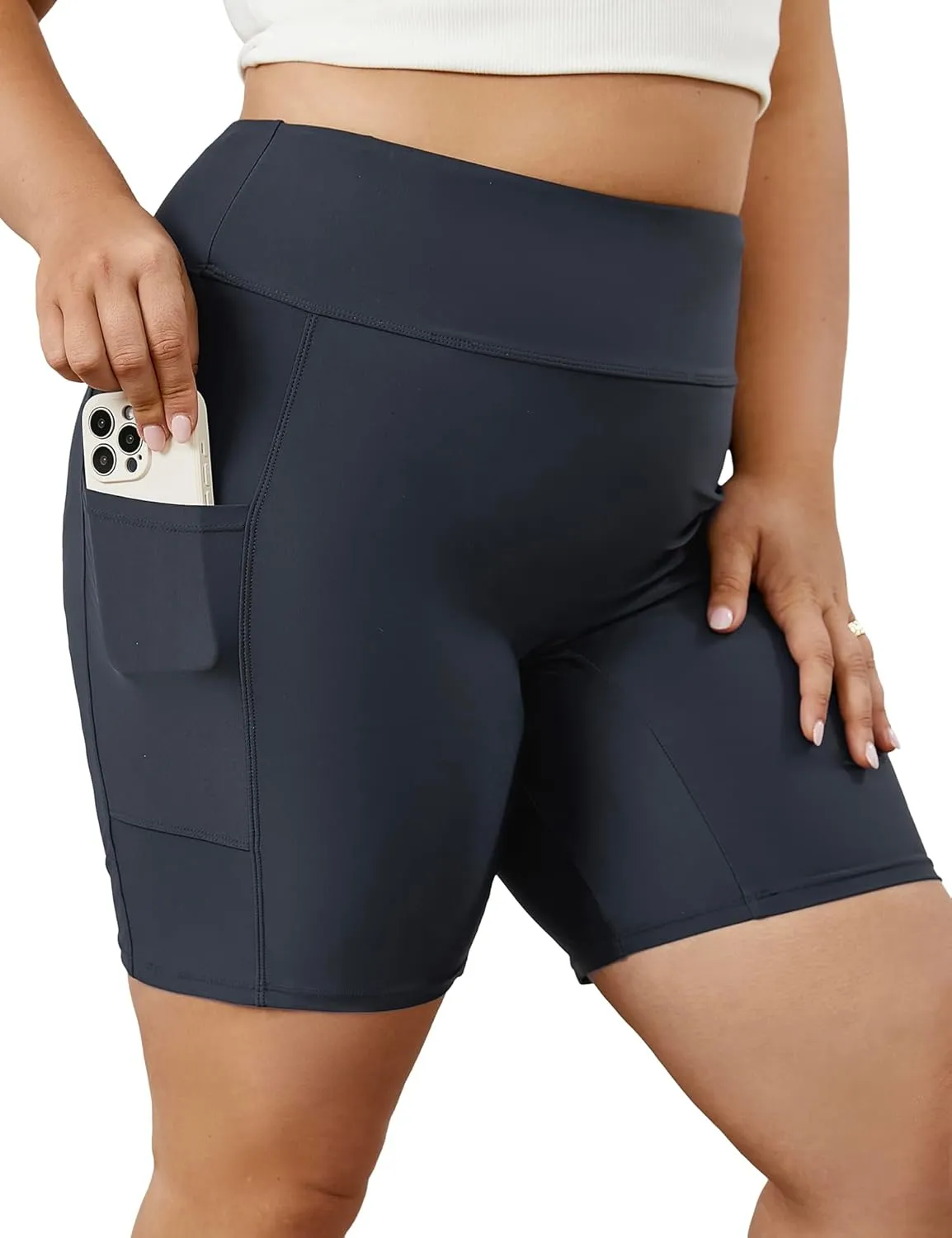Tournesol Women's Plus Size Swim Shorts High Waisted Bathing Suit Bottoms Swimsuit Tankini Board Shorts Bikini with Pocket
