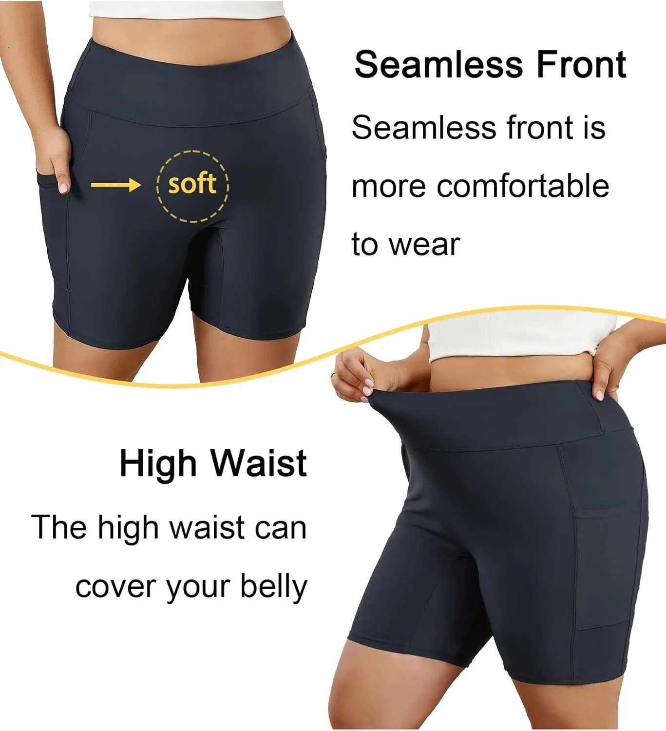 Tournesol Women's Plus Size Swim Shorts High Waisted Bathing Suit Bottoms Swimsuit Tankini Board Shorts Bikini with Pocket
