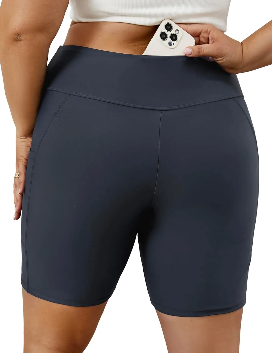 Tournesol Women's Plus Size Swim Shorts High Waisted Bathing Suit Bottoms Swimsuit Tankini Board Shorts Bikini with Pocket