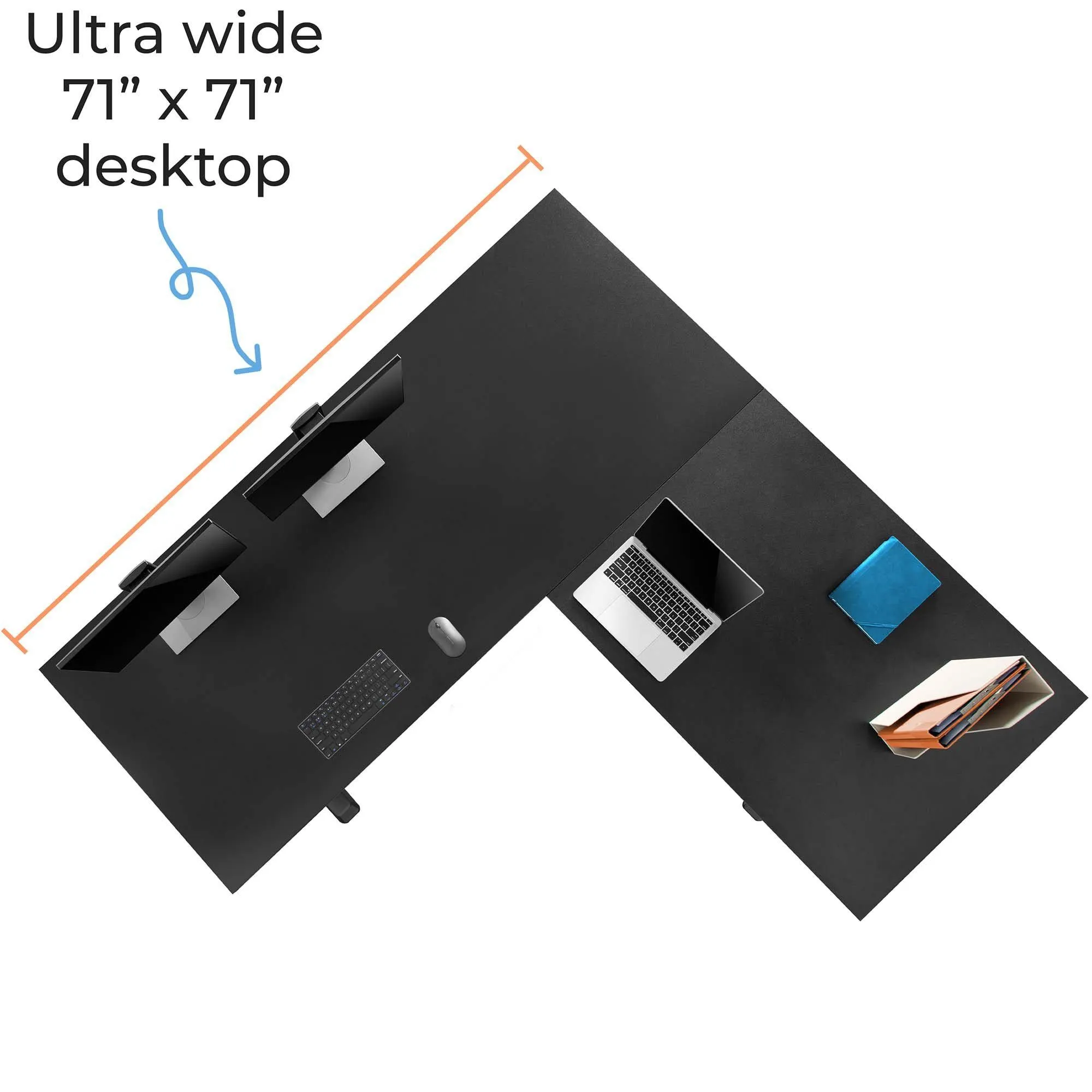 Tranzendesk Power Electric L-Shaped Standing Desk