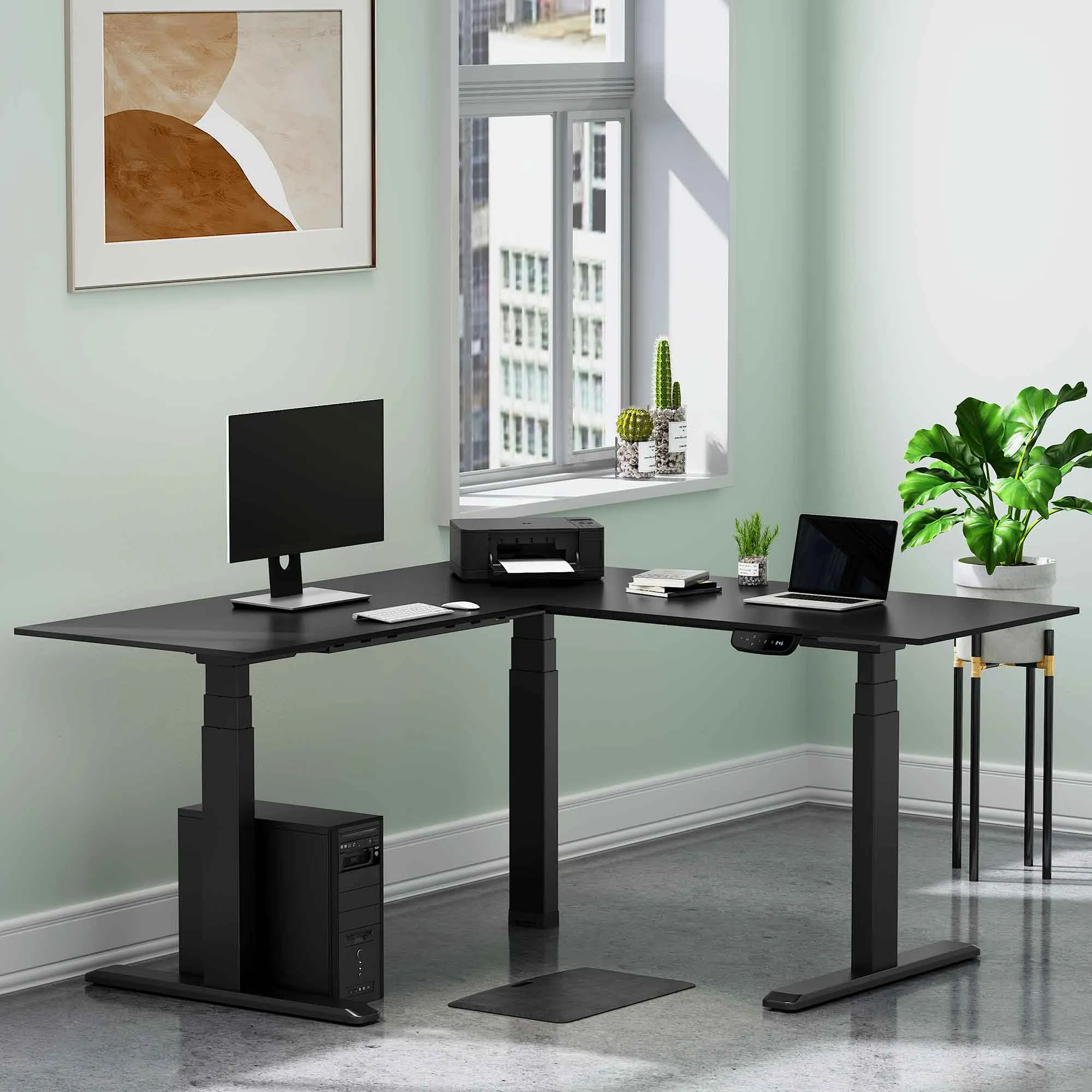 Tranzendesk Power Electric L-Shaped Standing Desk