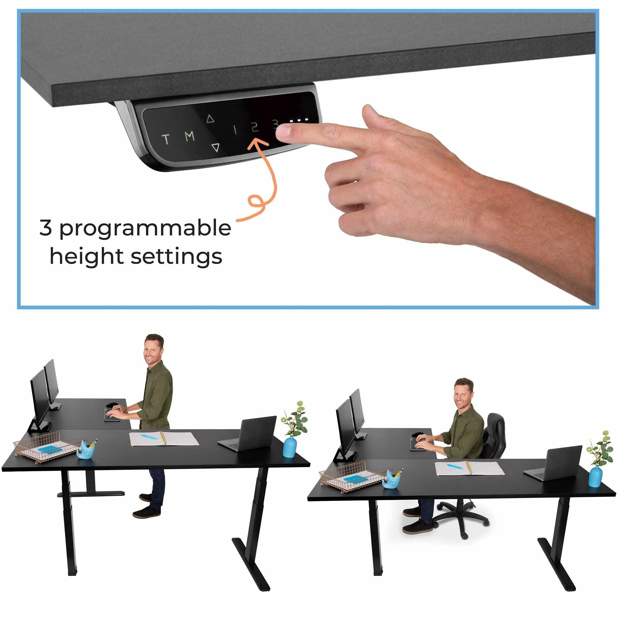 Tranzendesk Power Electric L-Shaped Standing Desk