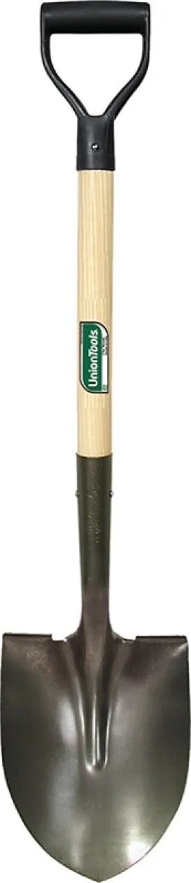 UnionTools 43106 Digging Shovel, 8-1/2 in W Blade, Carbon Steel Blade, Hardwood Handle, D-Shaped Handle, 28 in L Handle :EA: QUANTITY: 1