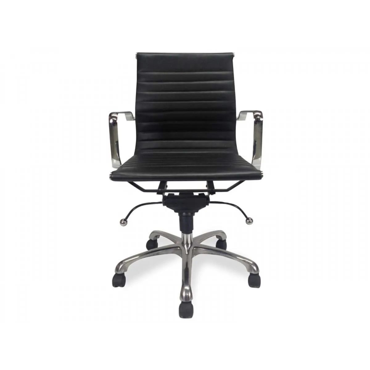 Veera Low Back Office Chair - Black Leather